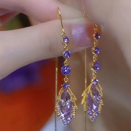 Fashion Golden Lines Long Tassel Earrings for Women