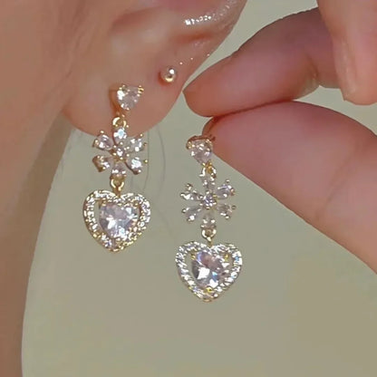 Crystal Long Drop Earrings for Weddings"