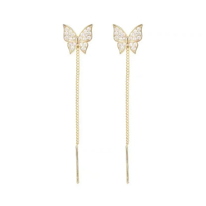 Crystal Long Drop Earrings for Weddings"