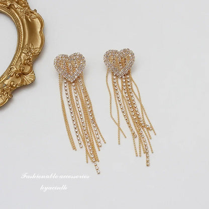 Crystal Long Drop Earrings for Weddings"