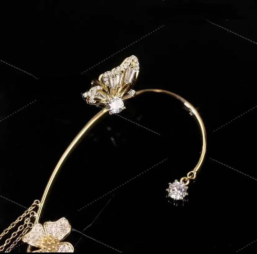 Fashion Crystal Butterfly Clip Earring for Women