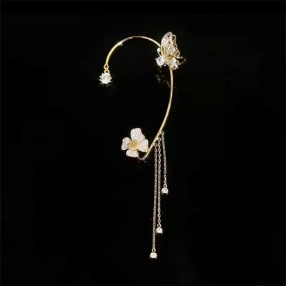 Fashion Crystal Butterfly Clip Earring for Women